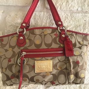 Coach Poppy Sparkle Heart Satchel